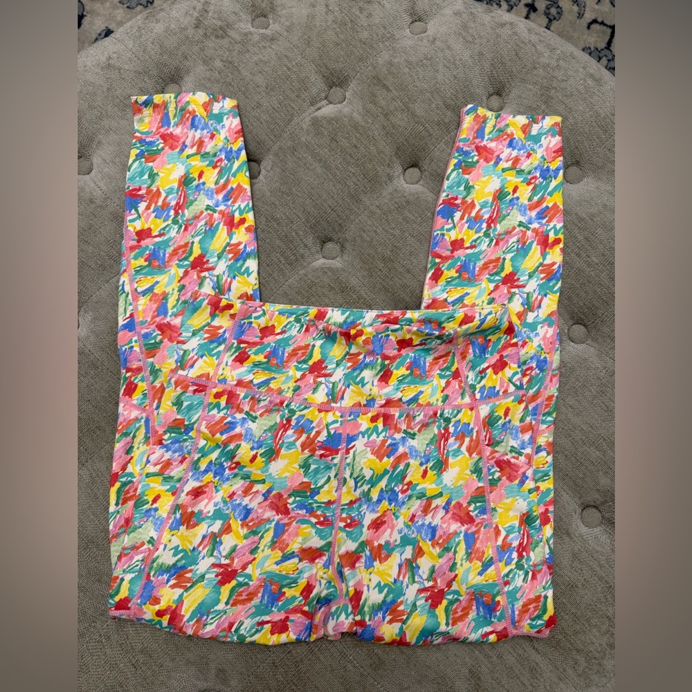 TUCKERNUCK Sport Kaylee Leggings Dayglow Colorful Pockete Athletic Size Small